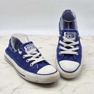 Converse All Star Shoes Womens 8 Blue Low Top Slip On Canvas Sneakers Casual